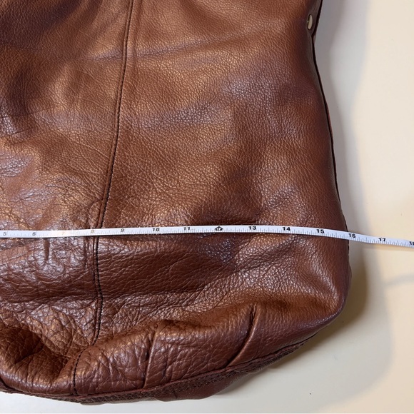 Lucky Brand Cinnamon Brown Leather Convertible ABBEY ROAD Fold Over shoulder Bag - Picture 10 of 13